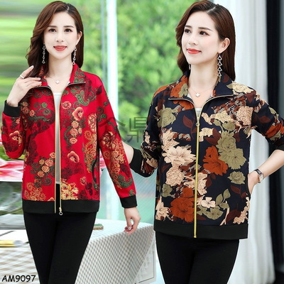 AM9097 ÁO KHOÁC HỌA TIẾT HOA TRUNG NIÊN