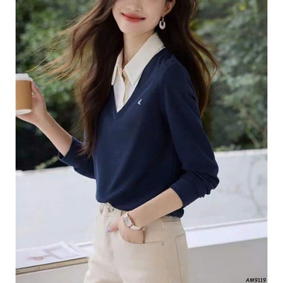 AM9119  ÁO LEN CỔ ĐỨC THANH LỊCH