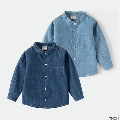 AT6299 SƠ MI JEAN CỔ TÀU HÃNG WELLIKIDS