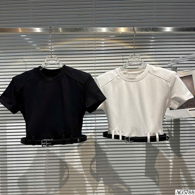 AG5788 GIÁ MỚI - ÁO CROPTOP TRƠN PHỐI BELT CHO BÉ GÁI SZ ĐẠI