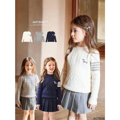 AG5850 ÁO LEN CỔ TRÒN NHÀ AMYBABY