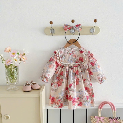 V6093 VÁY BABYDOLL HOA BÉ GÁI