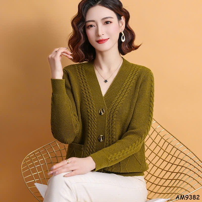 AM9382 ÁO CARDIGAN LEN TRUNG NIÊN