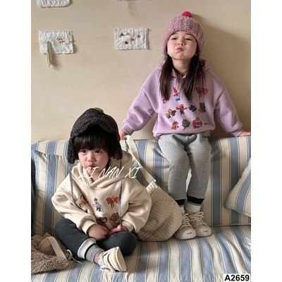 A2659 ÁO NỈ HOODIE CÓ MŨ HOẠT HÌNH BÉ