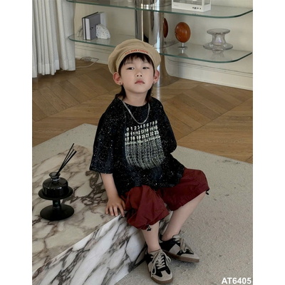 AT6405 ÁO THUN CỘC TAY BLING BÉ TRAI Ayang Amu