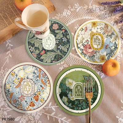 PK7980 SET 4 THẢM LÓT CỐC DECOR