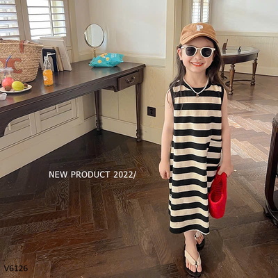 V6126 VÁY SUÔNG KẺ BÉ GÁI HÃNG AMBBKIDS