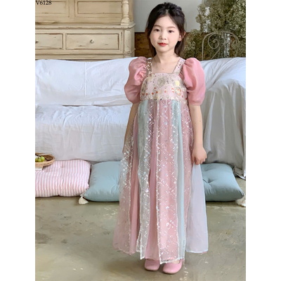 V6128 VÁY BÉ GÁI PHONG CÁCH CỔ TRANG
