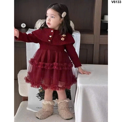 V6133 VÁY CÔNG CHÚA ĐỎ CHO BÉ GÁI NHÀ CHERRYCOCO