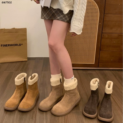 GM7502 BOOT DA LỘN PHỐI CỐ LÔNG