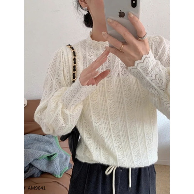 AM9641   ÁO GIỮ NHIỆT NỮ PHỐI REN ĐIỆU ĐÀ