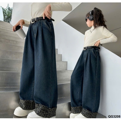 QG3208 QUẦN JEAN SUÔNG ỐNG RỘNG BÉ GÁI
