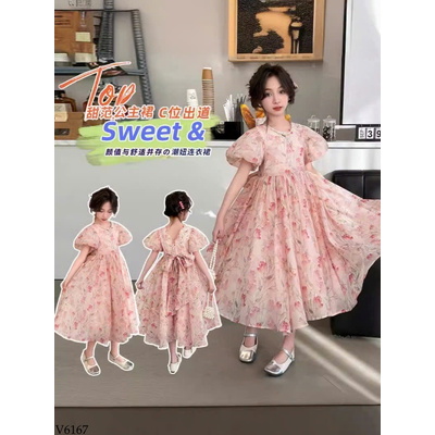 V6167 VÁY HOA TAY BỒNG CHO BÉ