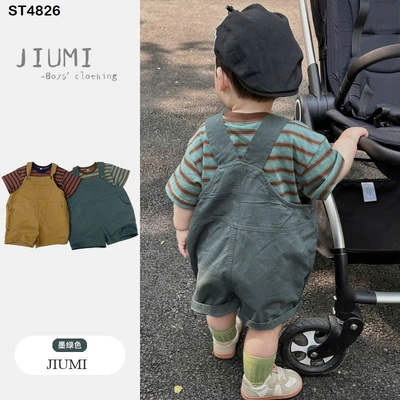 ST4826 Áo kẻ và quần yếm cho bé