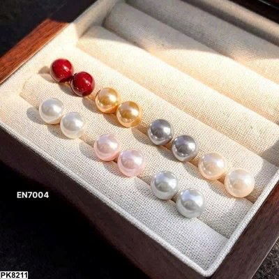 PK8211 SET 7 ĐÔI KHUYÊN TAI NGỌC TRAI 7 MÀU