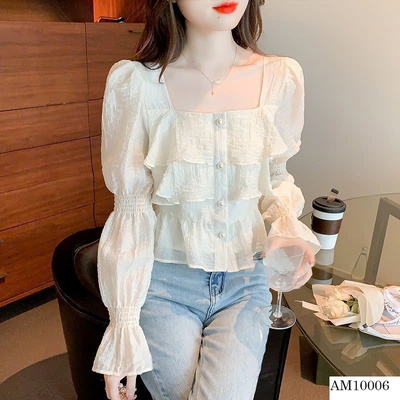 AM10006  ÁO SƠ MI NỮ CỔ VUÔNG