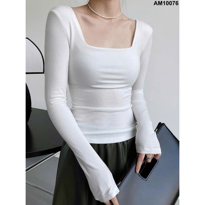 AM10076 ÁO THUN DÀI TAY CỔ VUÔNG CHO NỮ