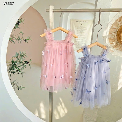 V6337 VÁY VOAN PHỐI BƯỚM BÉ GÁI