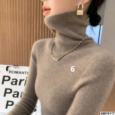 AM10117  ÁO LEN CỔ CAO CHO NỮ