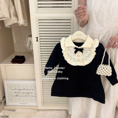 V6398 VÁY DỆT KIM CHO BÉ GÁI