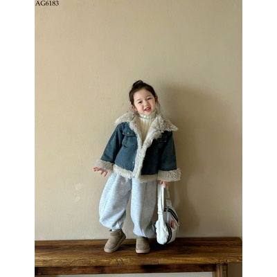 AG6183 ÁO KHOÁC DENIM LÓT LÔNG CHO BÉ