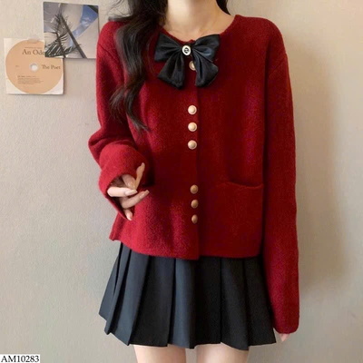 AM10283 ÁO CARDIGAN NƠ CHO NỮ