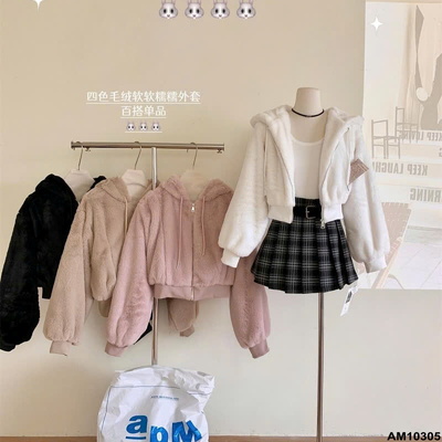 AM10305 ÁO KHOÁC LÔNG DÁNG NGẮN NỮ