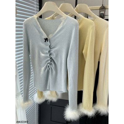 AM10349 ÁO LEN PHỐI TAY LÔNG CHO NỮ