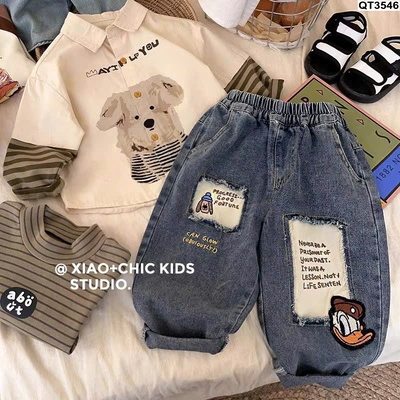 QT3546 QUẦN JEAN DÀI HOẠT HÌNH CUTE CHO BÉ TRAI