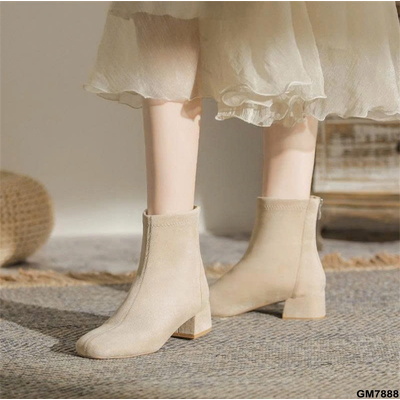 GM7888 BOOT DA LỘN MŨI VUÔNG NỮ