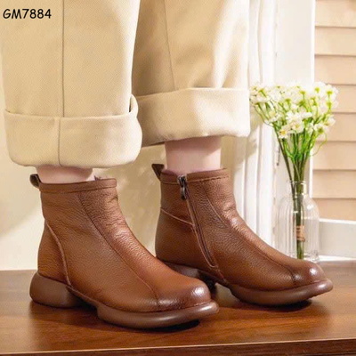 GM7884 Bốt Da Mềm Lót Lông Cao Cấp