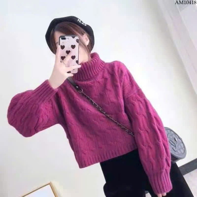 AM10418 ÁO LEN CỔ LỌ CHO NỮ