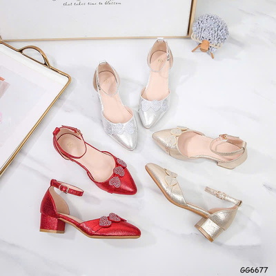 GG6677 GIÀY BÚP BÊ MŨI NHỌN BÉ GÁI