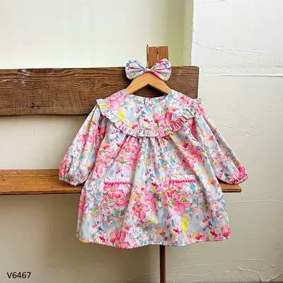 V6467 VÁY BABYDOLL HOA BG