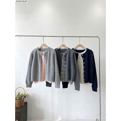 AM10445 ÁO LEN CARDIGAN GIẢ 2 MẢNH CHO NỮ