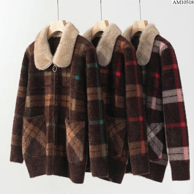 AM10518 ÁO KHOÁC CỔ LÔNG TRUNG NIÊN
