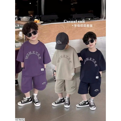 ST5032 BỘ SHORT CHỮ CHO BÉ TRAI 