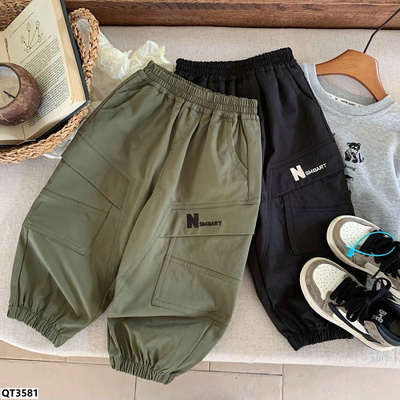 QT3581 QUẦN KAKI BO ỐNG TÚI CHỮ N BÉ TRAI