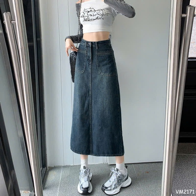 VM2171 CHÂN VÁY JEAN DÁNG DÀI CHO NỮ