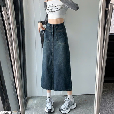 VM2179 CHÂN VÁY JEAN DÁNG DÀI