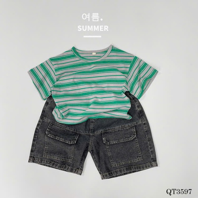 QT3597  QUẦN SHORT TÚI HỘP DENIM BÉ TRAI