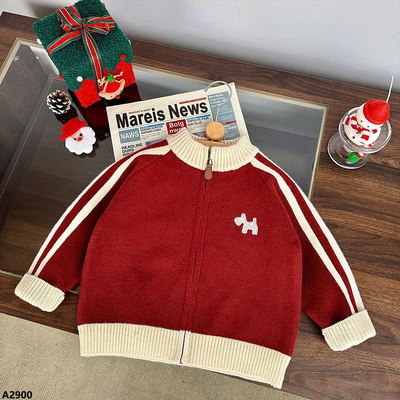 A2900 ÁO CARDIGAN LEN ĐỎ CHO BÉ