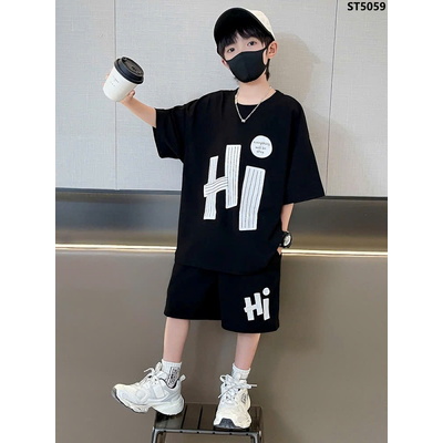 ST5059 BỘ SHORT CHỮ Hi CHO BÉ TRAI