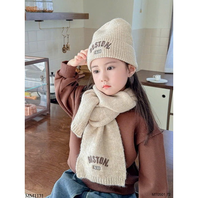 MM1131 SET MŨ KHĂN QUÀNG CỔ CHO BÉ 