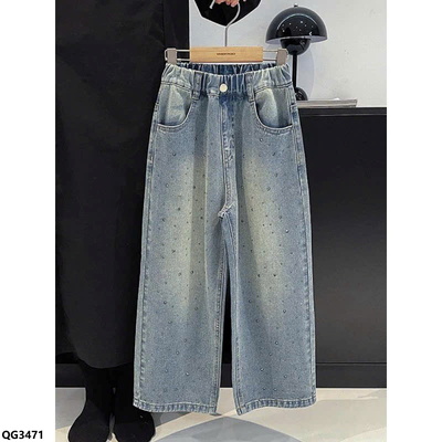 QG3471 QUẦN SUÔNG ĐÍNH HẠT BLING BÉ GÁI