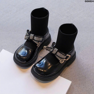 GG6824 BOOT MARTIN THẮT NƠ PHỐI LEN BÉ GÁI