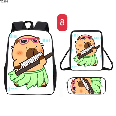 T2808 BỘ 3 MÓN BALO+TÚI+TÚI BÚT CAPYBARA