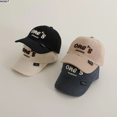 M3837 MŨ LƯỠI TRAI THÊU CHỮ CHO BÉ
