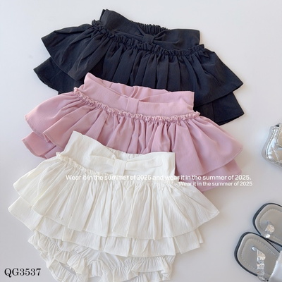 QG3537 QUẦN VÁY TẦNG XẾP LY BG