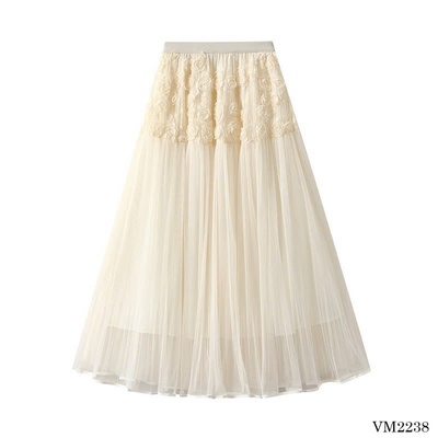 VM2238 CHÂN VÁY DÁNG DÀI PHỐI HOA NỔI HÃNG ANGEL